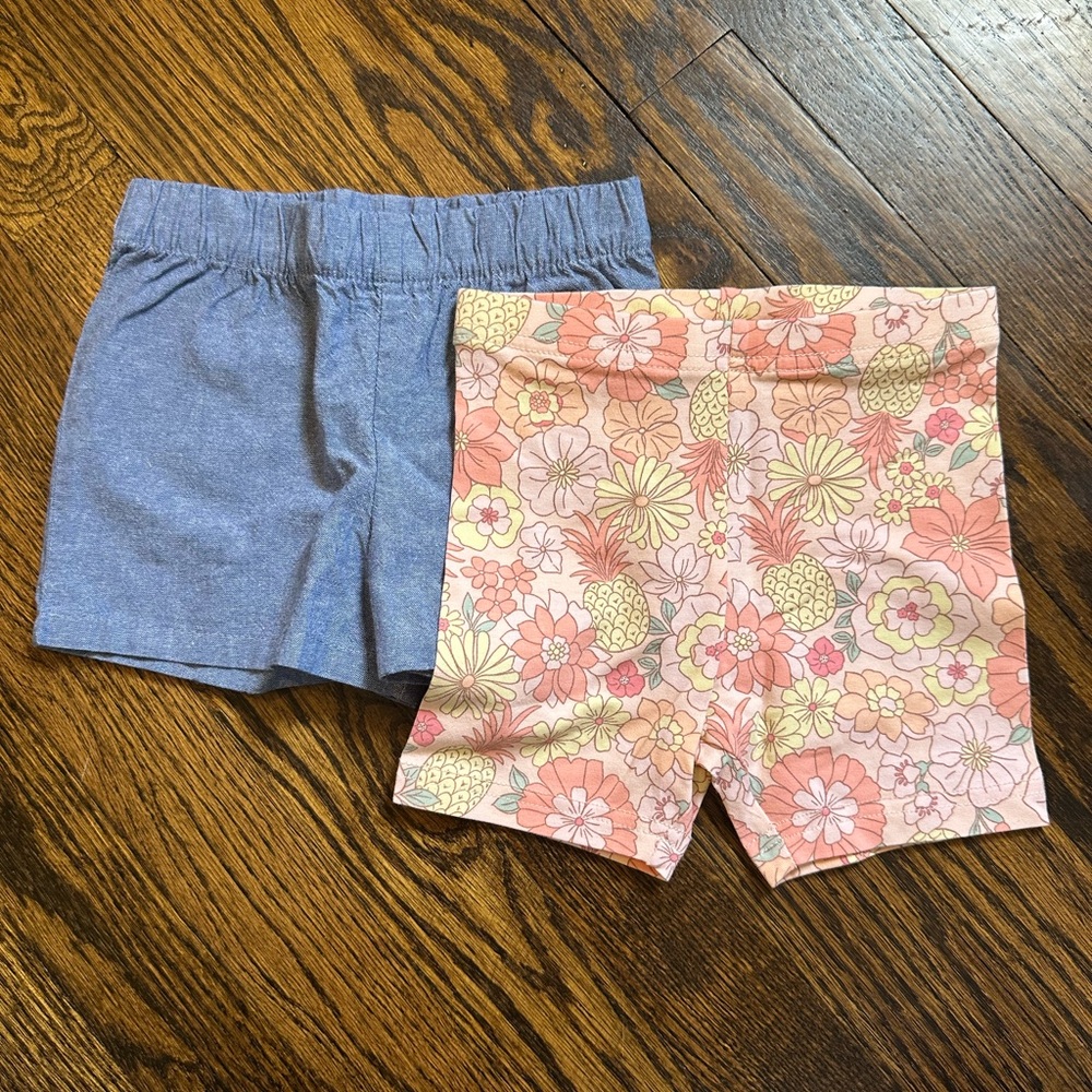 Floral and Blue Kids Shorts Set